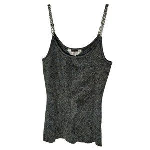 No Boundaries Sparkling Silver Chain Strap Tank Top Womens Size XS 1